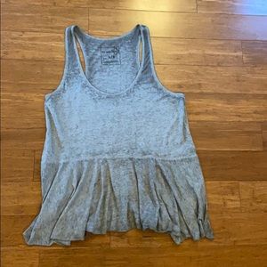 Free People Racer Back Gray Peplum Tank